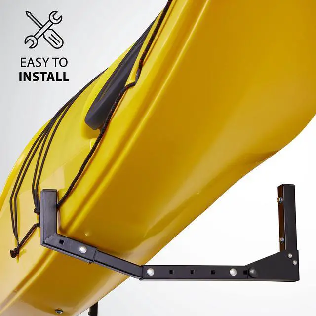 Alt view image 4 of 7 - RaxGo Kayak Wall Hanger, Heavy Duty Wall Mounted Kayak Storage Rack Hooks for Kayaks & Canoes , Indoor, Outdoor, Garage, Adjustable Length