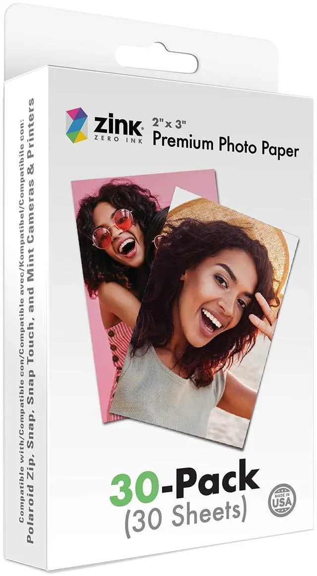 Main image of Zink 2"x3" Premium Instant Photo Paper (30 Pack) Compatible with Polaroid Snap, Snap Touch, Zip and Mint Cameras and Printers