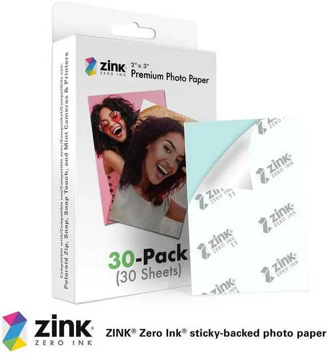 Alt view image 2 of 4 - Zink 2"x3" Premium Instant Photo Paper (30 Pack) Compatible with Polaroid Snap, Snap Touch, Zip and Mint Cameras and Printers