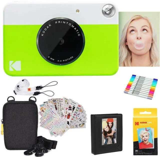 Main image of Kodak Printomatic Instant Camera (Green) Starter Bundle
