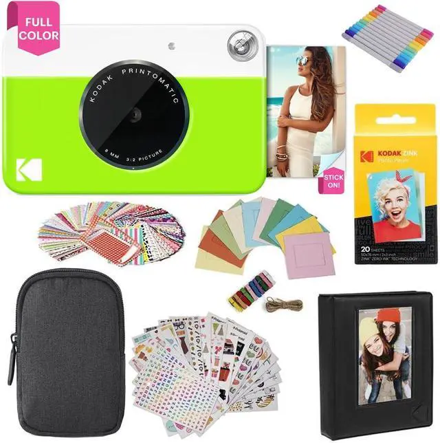 Alt view image 5 of 7 - Kodak Printomatic Instant Camera (Green) Starter Bundle