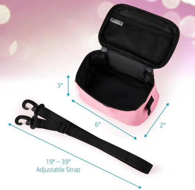 Alt view image 2 of 7 - Zink Premium Carrying Case w/ Adjustable Strap, Built-in Mesh Pocket Stores Zink Roll Paper, USB Cable, and Other Accessories(Pink) Compatible with HP Sprocket Panorama Instant Printer (Case Only)