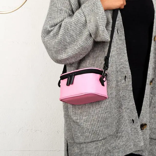 Alt view image 6 of 7 - Zink Premium Carrying Case w/ Adjustable Strap, Built-in Mesh Pocket Stores Zink Roll Paper, USB Cable, and Other Accessories(Pink) Compatible with HP Sprocket Panorama Instant Printer (Case Only)