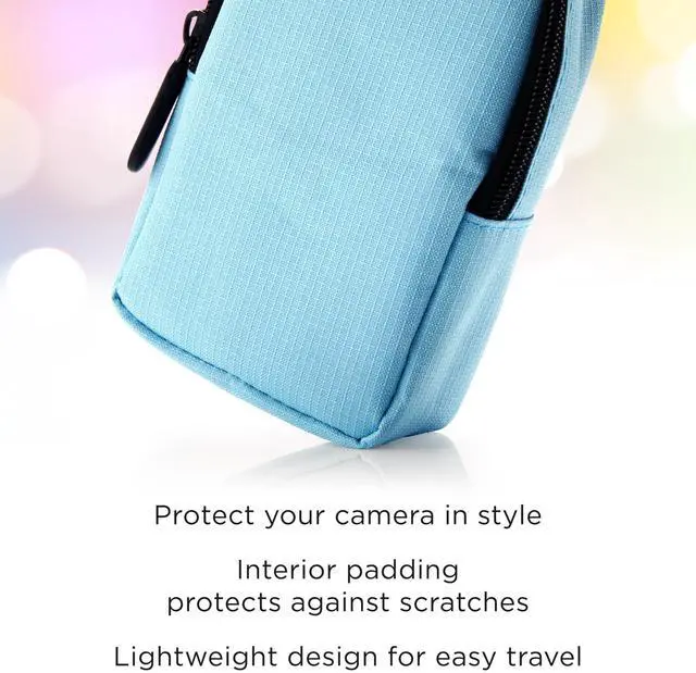 Alt view image 5 of 7 - Zink Soft Camera Case Small Instant Print Camera & Printer Bag w/ Photo Paper Pocket, Zipper Closure & Crossbody Shoulder Strap (Blue) for Kodak, Lifeprint, Polaroid, HP, Canon, Fujifilm