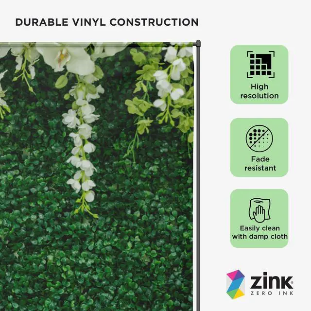Alt view image 2 of 5 - Zink Leaves Photo Backdrop - Wrinkle-Free 4.5 Ft x 6 Ft Nature-Themed Photo Studio Backdrop for Birthdays, Weddings, Bridal Showers, and More