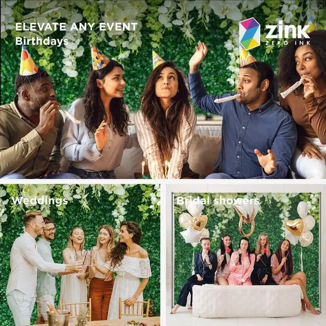Alt view image 4 of 5 - Zink Leaves Photo Backdrop - Wrinkle-Free 4.5 Ft x 6 Ft Nature-Themed Photo Studio Backdrop for Birthdays, Weddings, Bridal Showers, and More
