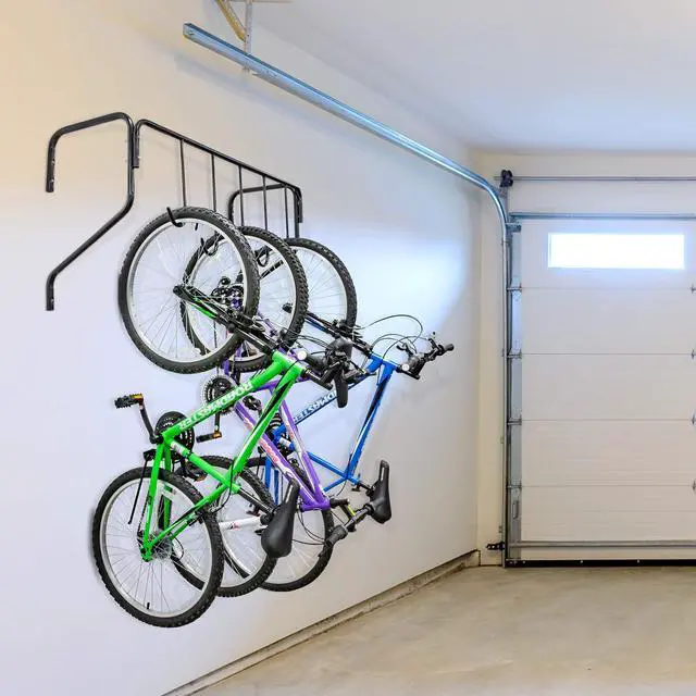Alt view image 4 of 6 - RaxGo Garage Bike Rack, Wall mounted Bicycle Storage Hanger, 5 Adjustable Hooks Universal for Indoor & Home Use