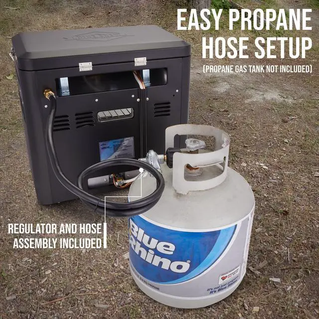 Alt view image 6 of 7 - Hike Crew Outdoor Gas Camping Oven w/ Carry Bag | CSA Approved Portable Propane-Powered 2-Burner Stove & Oven | Auto Ignition, Overheat Safety Shutoff, Built-In Thermometer | Hose & Regulator Included