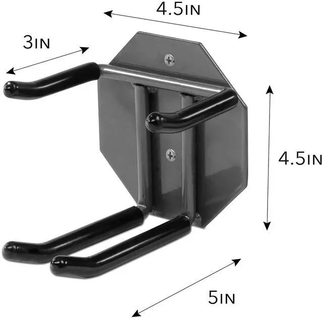 Alt view image 6 of 7 - RaxGo Ski Wall Mounted Rack, Holds Skis & Skiing Poles or Snowboard for Home and Garage Storage, Heavy Duty and Rubber-Coated Hook, (Set of 2)