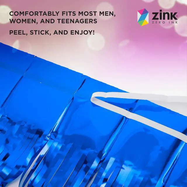 Alt view image 3 of 5 - Zink 2 Pack 3.28 Ft x 6.56 Ft Blue Foil Curtain Backdrop - Tinsel Streamers for Photo Booth, Birthday Party, Wedding, Graduation, Holiday Decorations