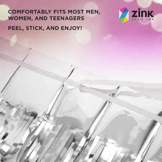 Alt view image 3 of 5 - Zink 2 Pack 3.28 Ft x 6.56 Ft Silver Foil Curtain Backdrop - Tinsel Streamers for Photo Booth, Birthday Party, Wedding, Graduation, Holiday Decorations