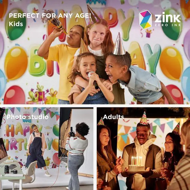 Alt view image 4 of 5 - Zink Birthday Photo Backdrop - Wrinkle-Free 4.5 Ft x 6 Ft Photo Studio Backdrop with Happy Birthday Text