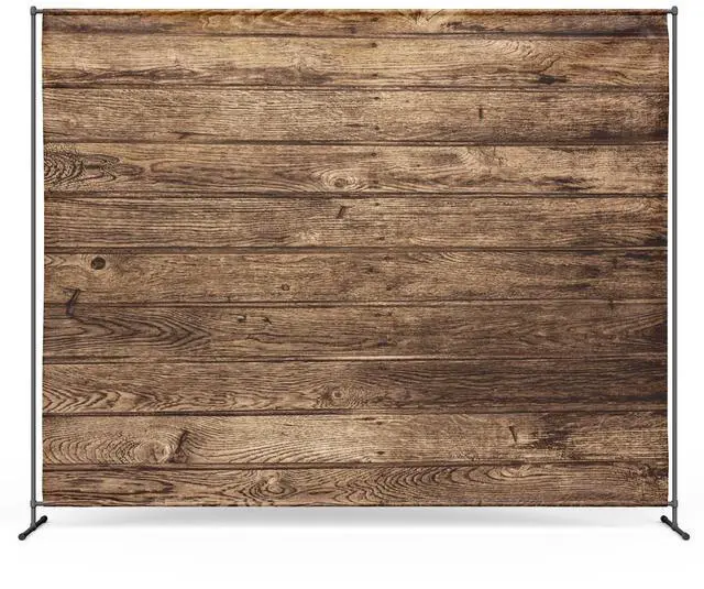 Main image of Zink Vintage Wooden Wall Backdrop - Wrinkle-Free 4.5 Ft x 6 Ft Gray Wooden Photo Studio Backdrop for Birthdays, Weddings, Baby Showers, and More