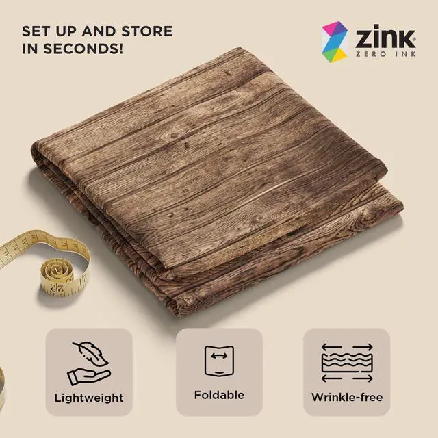 Alt view image 3 of 5 - Zink Vintage Wooden Wall Backdrop - Wrinkle-Free 4.5 Ft x 6 Ft Gray Wooden Photo Studio Backdrop for Birthdays, Weddings, Baby Showers, and More