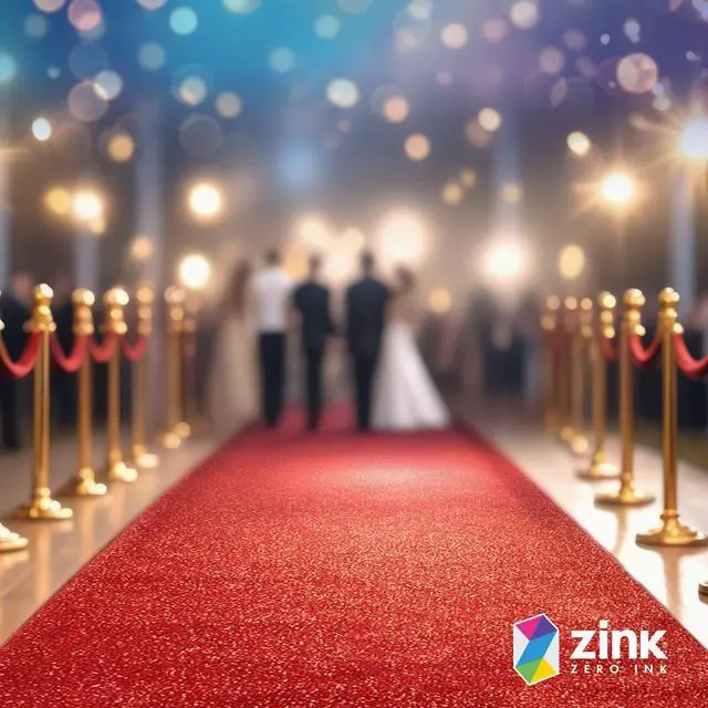 Alt view image 7 of 7 - Zink Red Carpet Bundle - 4PCS 90 CM Stainless Steel Gold Stanchion Posts with 1.5M Velvet Rope and 0.75M x 2M Red Carpet for Parties, Photo Booths, Weddings, Theaters, and More