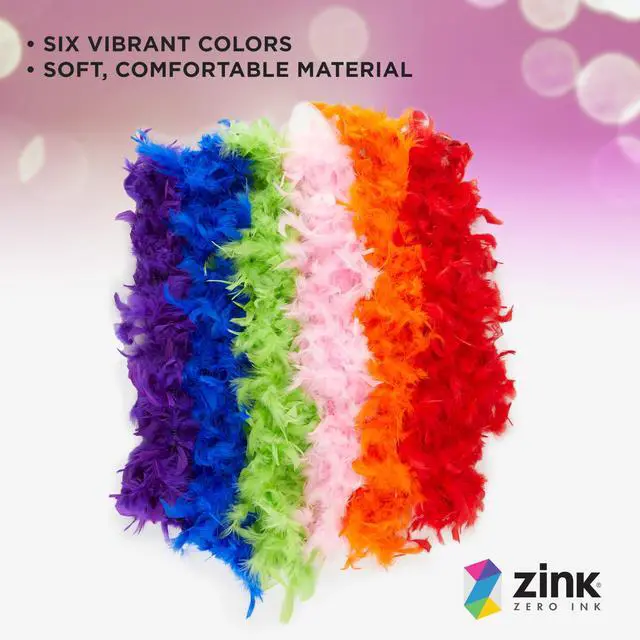 Alt view image 2 of 5 - Zink 6PCS Colorful Feather Boas - 6 Fluffy Feather Boas for Dress-Up, Party Favors, Photo Booths, and More