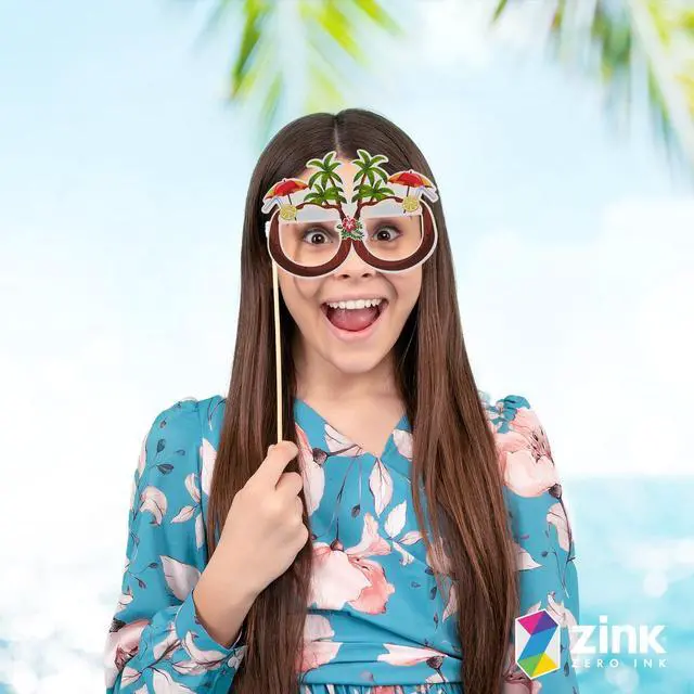 Alt view image 5 of 5 - Zink 30PC Luau Party Photo Booth Props - 30 Tropical Hawaiian Photo Booth Props with 30 Sticks and 60 Self-Adhesive Tapes for Photo Booths