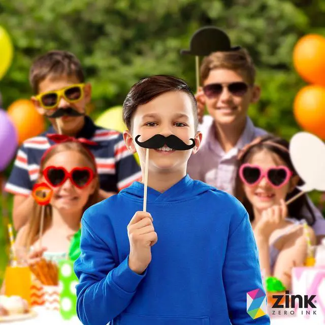 Alt view image 5 of 5 - Zink 25PC Birthday Party Photo Booth Props - 25 Multicolored Happy Birthday Props for Adults & Kids