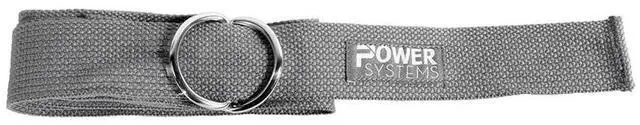Main image of Power Systems Yoga Strap with D-Ring, 8 Foot, Dark Gray (83221)