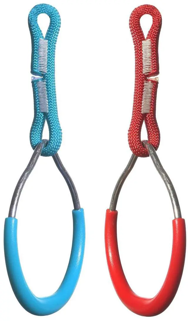 Alt view image 5 of 7 - Portable 50 Foot Slackline Monkey Bar and Ladder Kit - Kids Swinging Obstacle Course Set - Bars, Fists, Gymnastics Rings - 250lb Capacity - Storage Bag & Tree Protectors Included