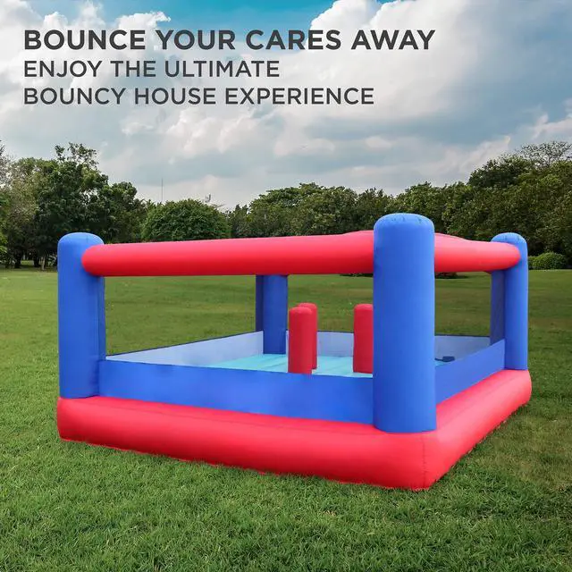 Alt view image 6 of 7 - Sunny & Fun Inflatable Bounce House | Giant 12x10.5 Feet Blow-Up Jump Bouncy Castle for Kids with Air Blower, Stakes & Repair Kit | Easy Set Up for Hours of Backyard Play & Party Fun | Ages 3-10
