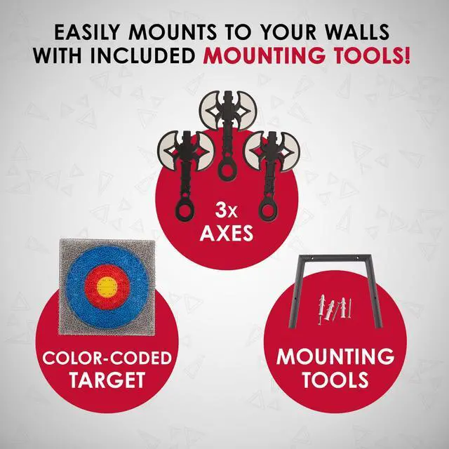 Alt view image 2 of 6 - Jumbl Wall-Mounted Axe Throwing Game Set  Bristle Target with Foam Axes for Bars, Basements, and Playrooms | Indoor Safe Play for Adults & Kids, Fun Wall Decor for Boys Rooms & Game Rooms