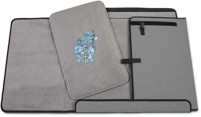 Main image of Jumbl 1500-Piece Puzzle Caddy | Portable Jigsaw Puzzle Mat, Organizer, Storage & Travel Case with Non-Slip Felt Surface, [2] Removable Trays for Sorting, Easy Velcro, Folding Design & Carry Handle