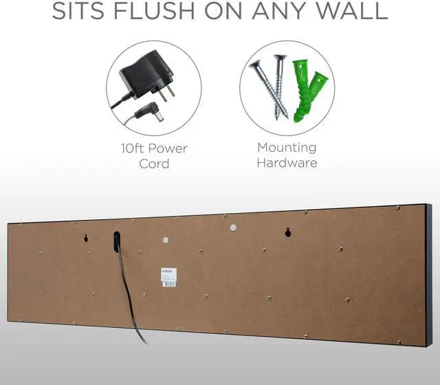 Alt view image 6 of 7 - Ivation Huge 36" Inch Large Big Oversized Digital LED Clock with Stopwatch, Alarms, Countdown Timer & Temp - Shelf or Wall Mount (Blue) | 6-Level Brightness, Mounting Holes & Hardware