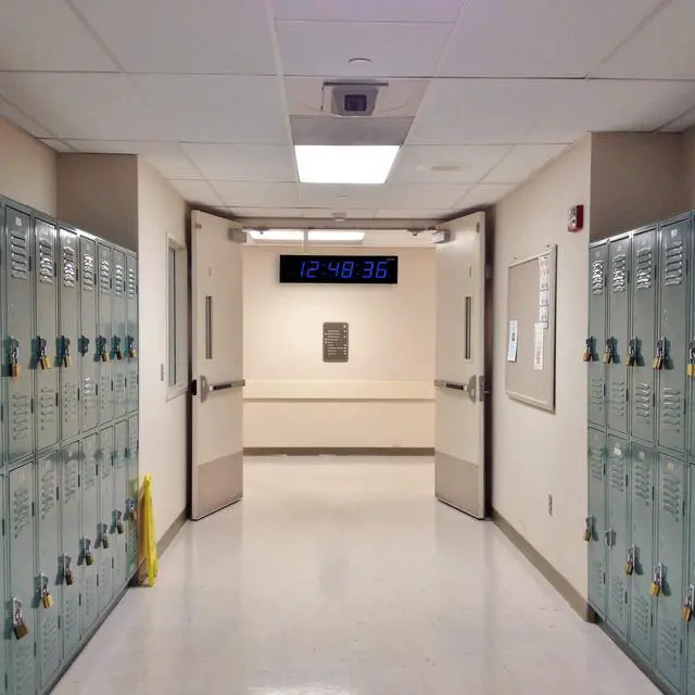 Alt view image 7 of 7 - Ivation Huge 48" Inch Large Big Oversized Digital LED Clock with Stopwatch, Alarms, Countdown Timer & Temp - Shelf or Wall Mount (Blue) | 6-Level Brightness, Mounting Holes & Hardware