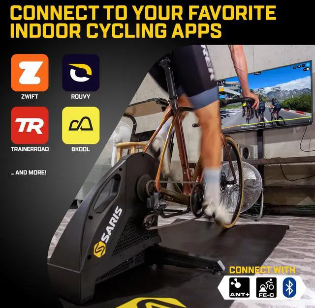Alt view image 4 of 7 - Saris - H3 Plus Smart Indoor Bike Trainer, Quietest Ever at 59 dB, Compatible with 12-Speed Drivetrains, Includes Virtual Training App Subscription