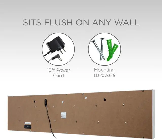 Alt view image 5 of 7 - Ivation Huge 72" Inch Large Big Oversized Digital LED Clock with Stopwatch, Alarms, Countdown Timer & Temp - Shelf or Wall Mount (White) | 6-Level Brightness, Mounting Holes & Hardware