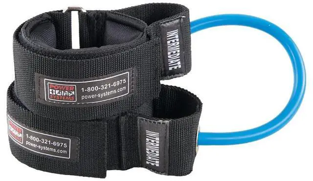 Alt view image 2 of 4 - Power Systems Power Stepper, 2 Padded Ankle Cuffs with 10-Inch Resistance Tube, Intermediate Resistance Level, Light Blue, (30301)