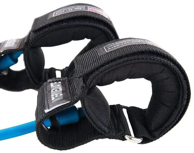 Alt view image 3 of 4 - Power Systems Power Stepper, 2 Padded Ankle Cuffs with 10-Inch Resistance Tube, Intermediate Resistance Level, Light Blue, (30301)