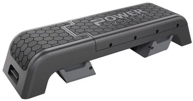 Alt view image 3 of 6 - Power Systems Fitness Deck, for Cardio Workouts and Strength Training, Black/Grey - Adjustable Bench and Aerobic Step