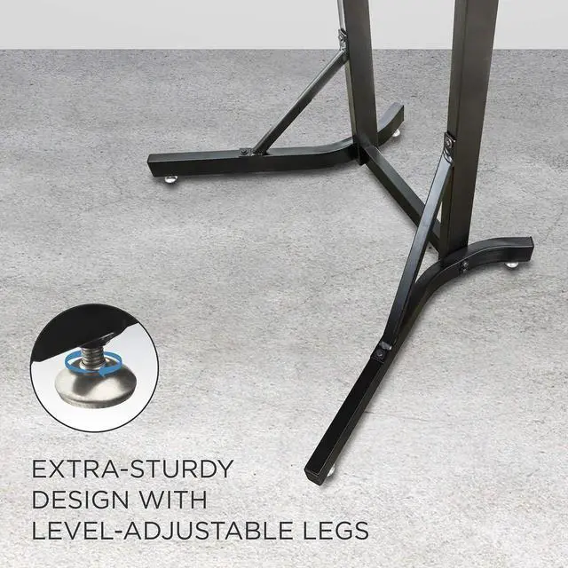 Alt view image 6 of 6 - RaxGo Bike Garage Storage Rack, 2 Bicycle Garage Floor Stand, Foldable, Freestanding, Adjustable Hooks, For Mountain & Road bicycles, Universal For Indoor Use