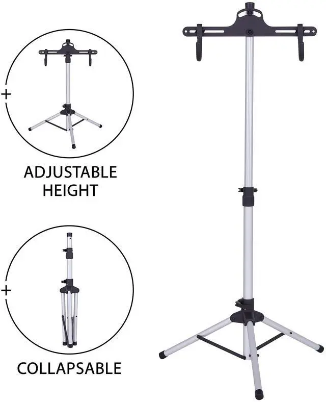 Alt view image 5 of 6 - RaxGo Bike Storage Rack, Bicycle Stand for Garage & Apartments, Adjustable Height, Freestanding & Foldable Design, Fits Mountain, Road & Other Styles, for Indoor Use