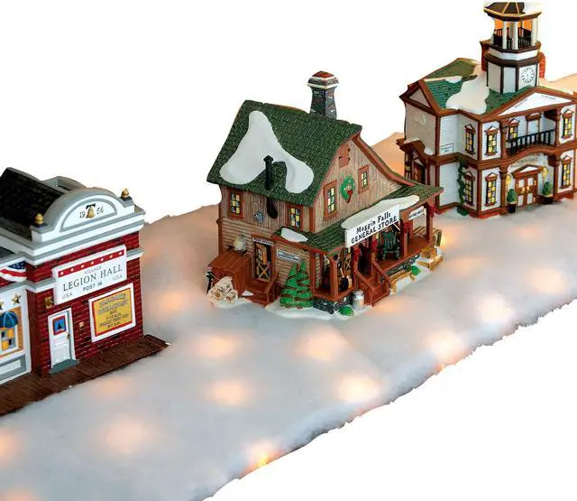 Main image of Collections Etc LED Snow Battery Operated Table Runner Brown