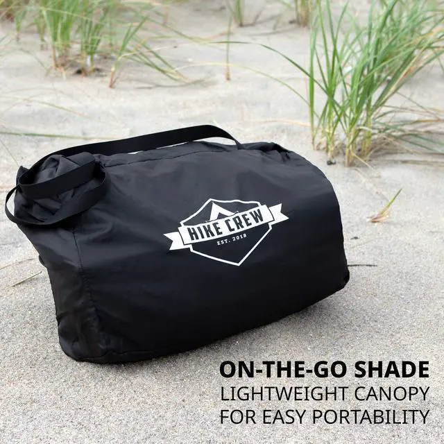 Alt view image 7 of 7 - Hike Crew Sun Shade Canopy | Lycra Portable Beach Tent Shelter with UPF 50+ UV Protection, Built-in Sandbags, Carry Bag, 4 Poles & 3 Anchor Sets for Various Terrain | Wind, Water & UV Resistant