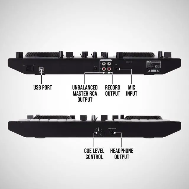 Alt view image 5 of 7 - LyxJam 2-Deck Portable DJ Controller, Mixing Console with LCD Display | Manual Looping, USB, MIC Input, Record Output, 16 Performance Pads with Virtual DJ LE Software Included (Download)
