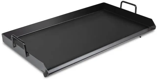 Main image of Hike Crew Non-Stick Griddle for Double Burner Outdoor Stove | Pre-seasoned Camping Skillet Pan w/ Easy-Clean Surface, Oil Reservoir & Grease Cup, Raised Edges, Built-In Handles & Carry Bag | 31 x 17