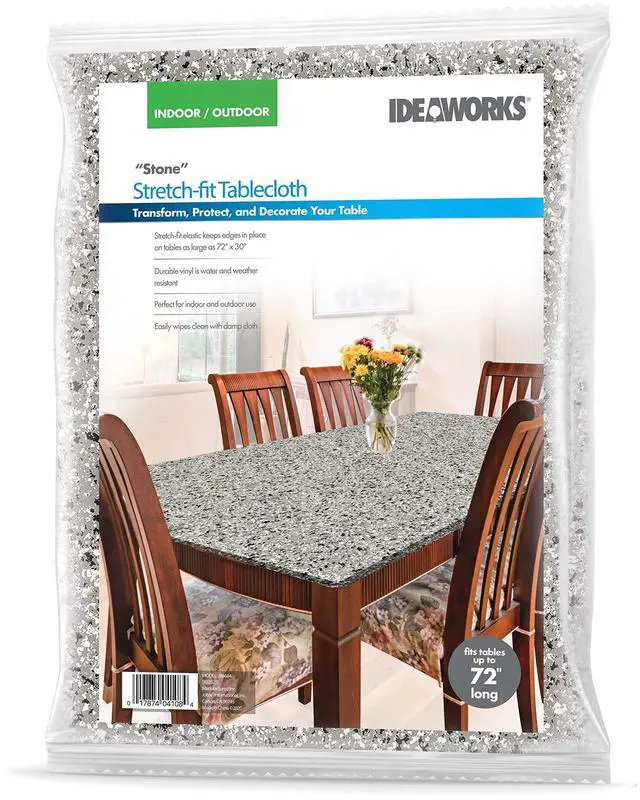 Main image of IdeaWorks 6ft Rectangle Stretch-Fit Covers Transform, Protect and Decorate Your Table-Stone, 6' (JB8684)