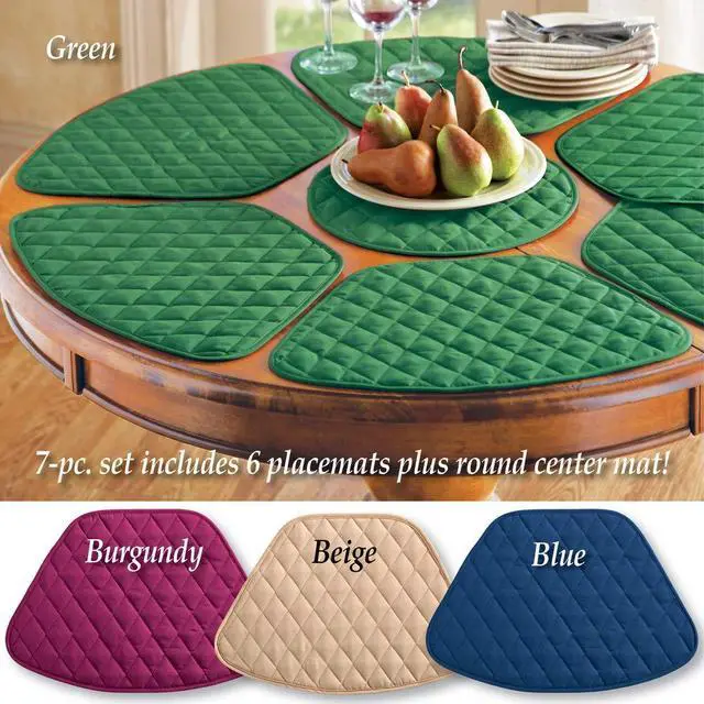 Alt view image 4 of 4 - Collections Etc Kitchen Table Placemat and Centerpiece Set - 7 Pc, Beige