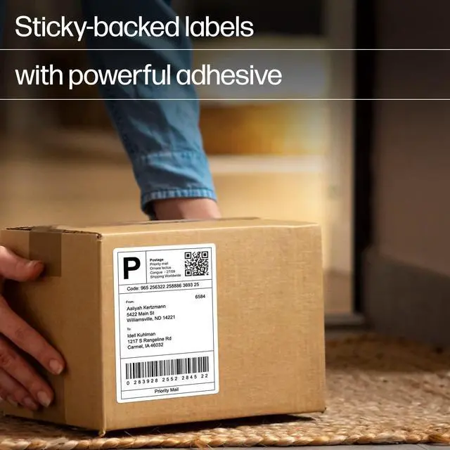 Alt view image 4 of 7 - 4 x 6 Direct Thermal Shipping Labels, 4 Rolls 250 Sheets per Roll, Multipurpose Thermal Labels for Personal or Business Use, Compatible with and Other Thermal Label Printers, White