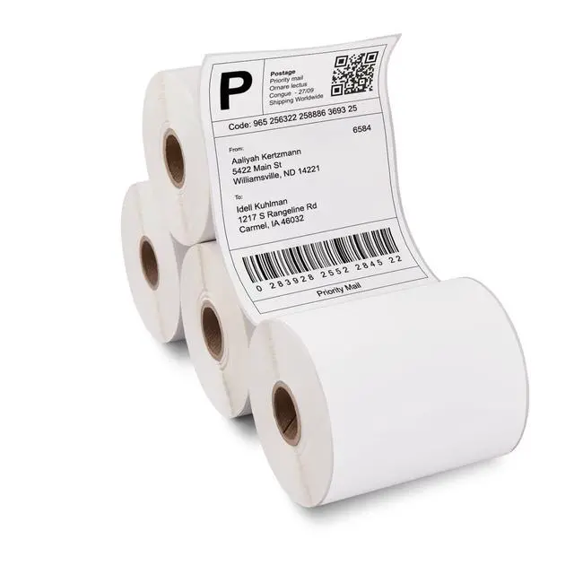 Alt view image 7 of 7 - 4 x 6 Direct Thermal Shipping Labels, 4 Rolls 250 Sheets per Roll, Multipurpose Thermal Labels for Personal or Business Use, Compatible with and Other Thermal Label Printers, White