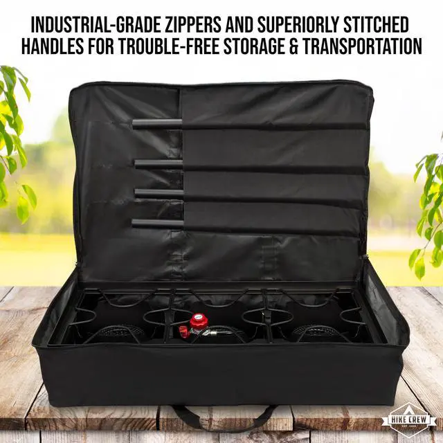 Alt view image 5 of 6 - Hike Crew Heavy Duty 600D 3-Burner Stove Storage Carry Bag | Water and Corrosion Resistance 19.69" x 7.87" x 35.43"