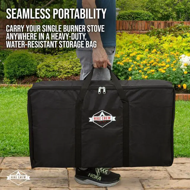 Alt view image 6 of 6 - Hike Crew Heavy Duty 600D 3-Burner Stove Storage Carry Bag | Water and Corrosion Resistance 19.69" x 7.87" x 35.43"