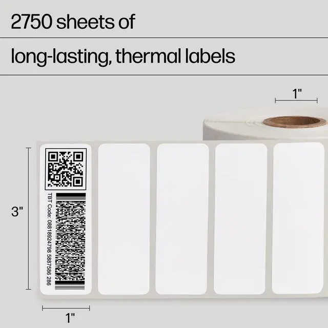 Alt view image 2 of 7 - HP WORKSOLUTIONS HPKER3X1PK2 3X1 LABEL 2 ROLLS OF 1375 (2750 SHEETS)