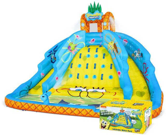 Main image of Sunny and Fun Ultra Climber Inflatable Water Slide Park Heavy-Duty for Outdoor Fun - Climbing Wall, Two Slides & Splash Pool Easy to Set Up & Inflate with Included Air Pump & Carrying Case