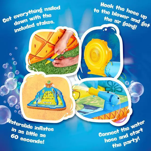 Alt view image 3 of 7 - Sunny and Fun Ultra Climber Inflatable Water Slide Park Heavy-Duty for Outdoor Fun - Climbing Wall, Two Slides & Splash Pool Easy to Set Up & Inflate with Included Air Pump & Carrying Case