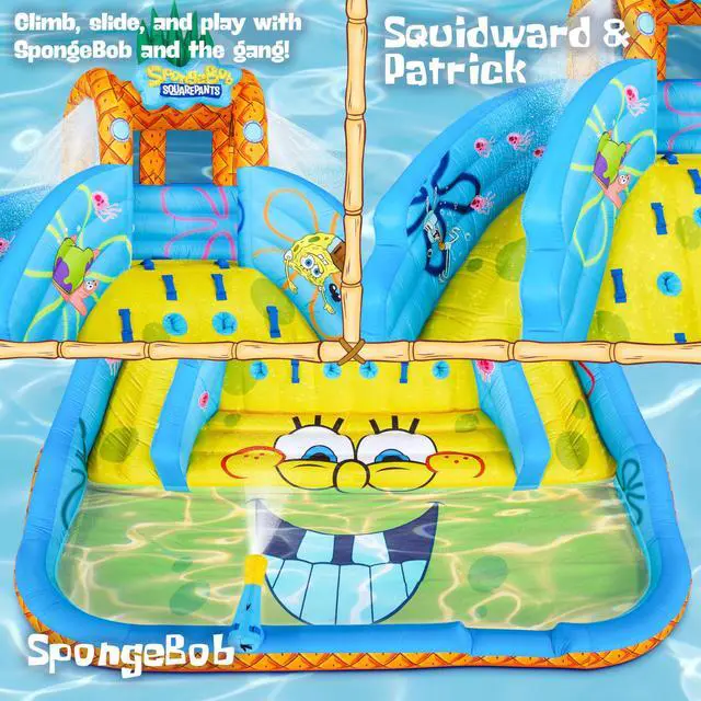 Alt view image 4 of 7 - Sunny and Fun Ultra Climber Inflatable Water Slide Park Heavy-Duty for Outdoor Fun - Climbing Wall, Two Slides & Splash Pool Easy to Set Up & Inflate with Included Air Pump & Carrying Case